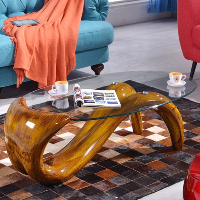 Oval Glass Coffee Table