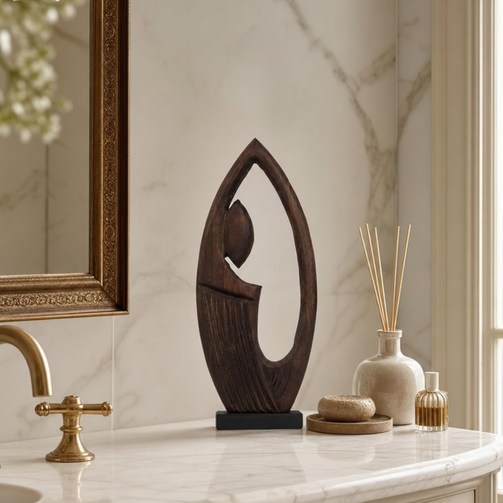 Wood Whimsical Room Decor Face Statue for Women