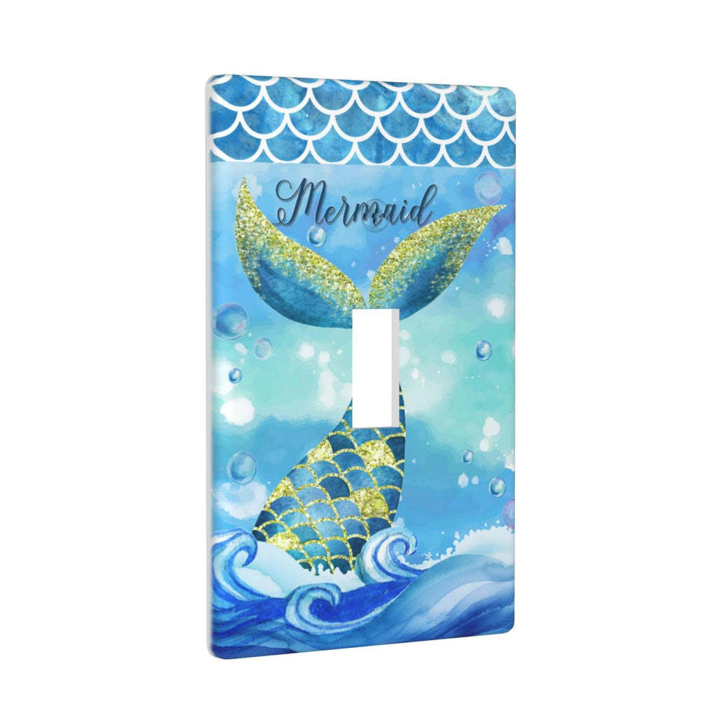 Cartoon Ice Cream Cone With Dripping White Glaze And Wafer Decor Print Light Switch Plate Cover Plastic Wall Plates (Single Gang Electrical Switch Duplex Outlet Cover)