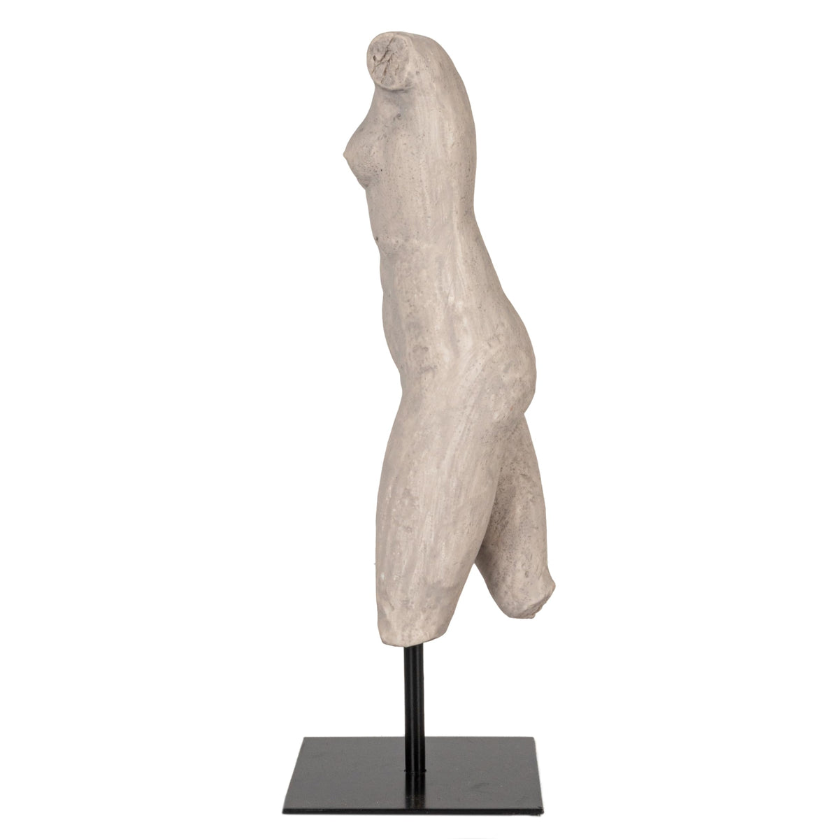 Creative Co-Op Resin Female Body Figure on Metal Stand, Plaster Finish
