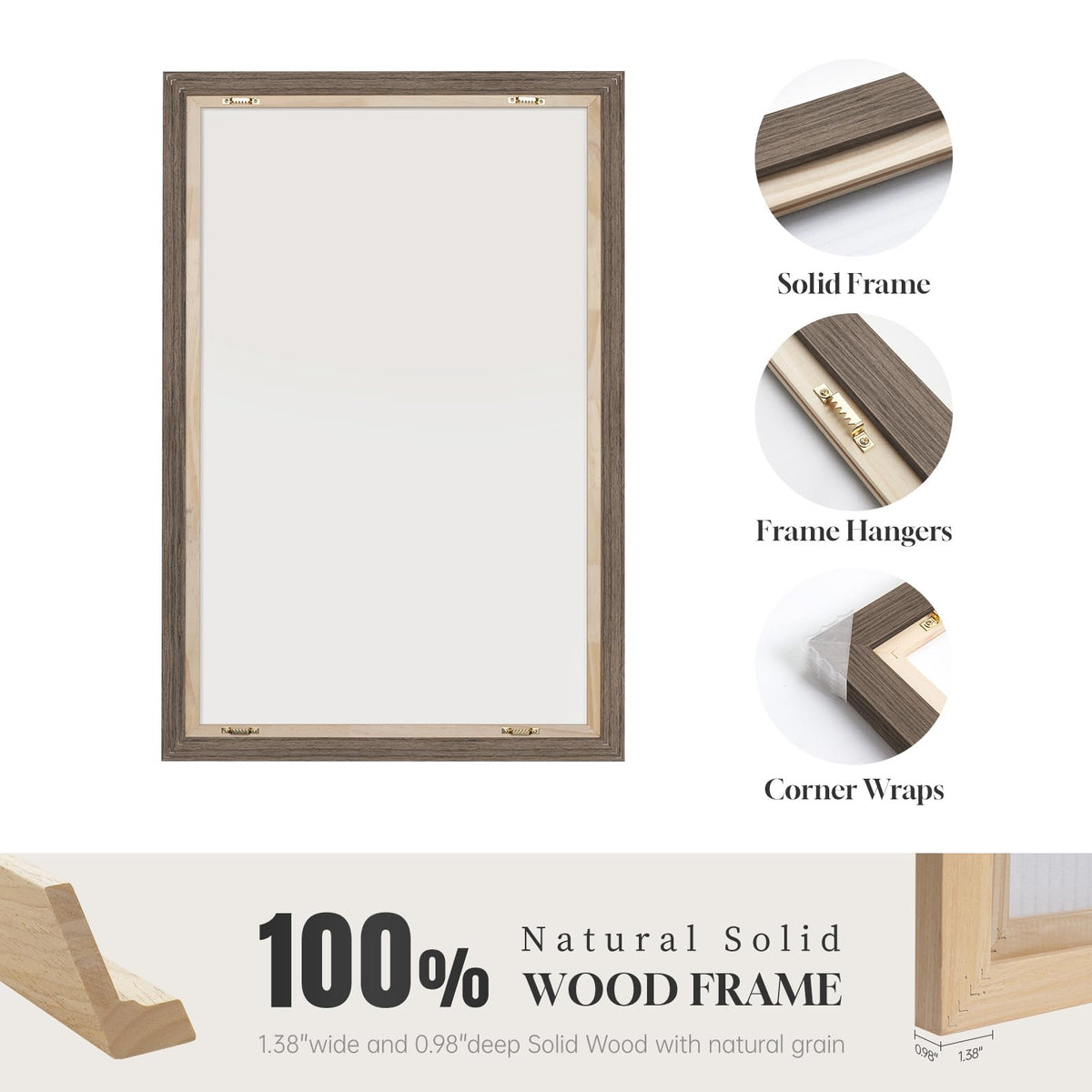 Framed Neutral Tree Ring Wall Art