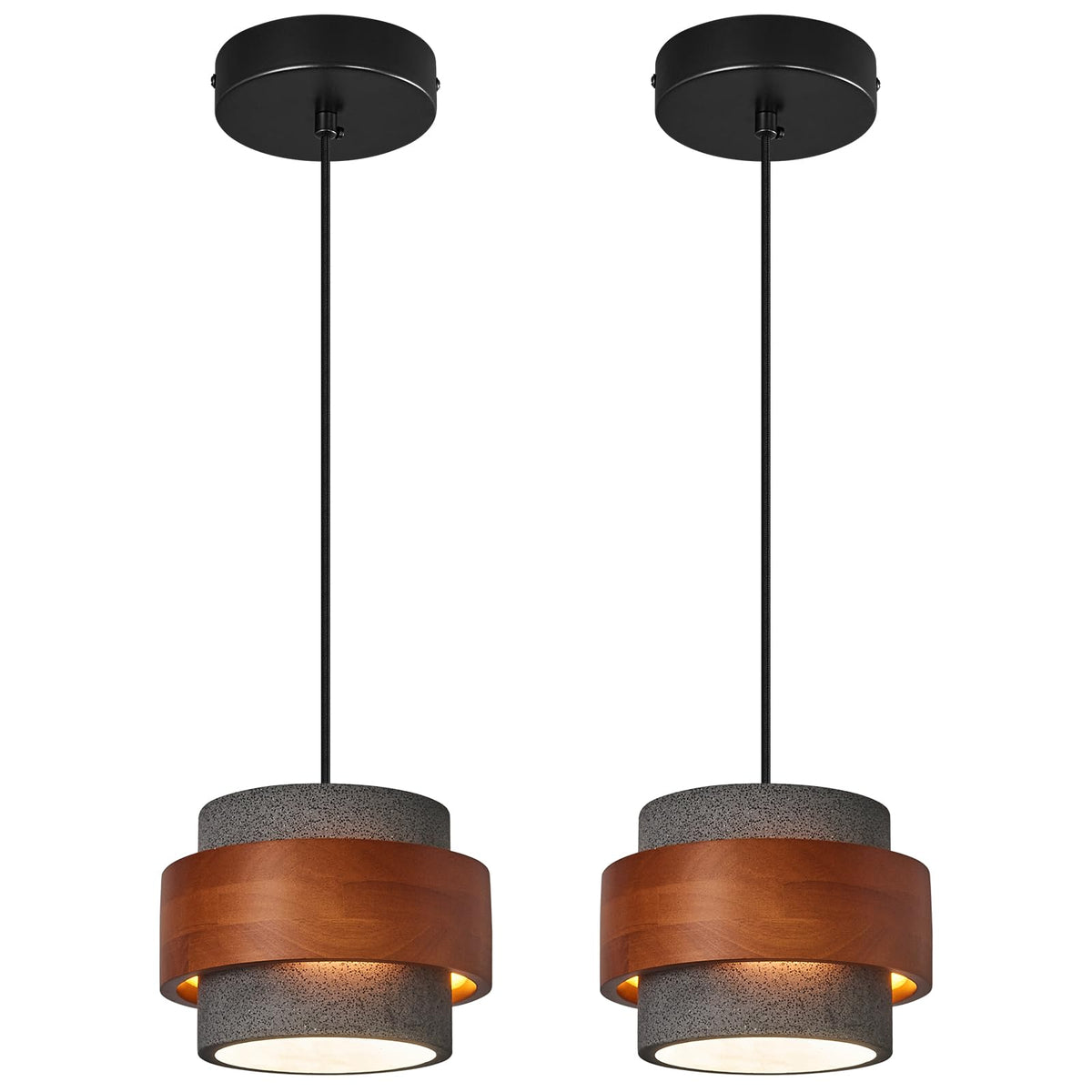Cement & Wood Pendant Light