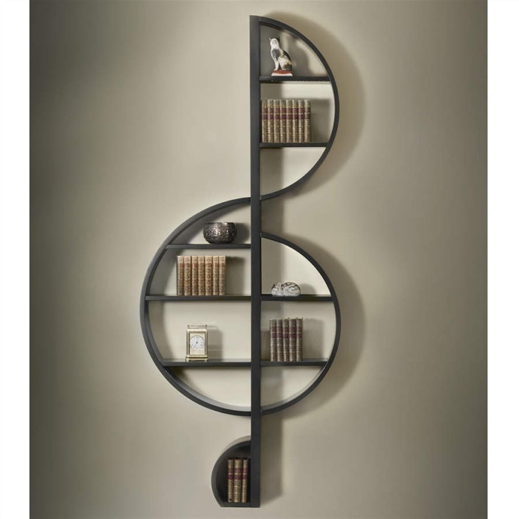 Musical Note Gold Metal Wall Bookshelf