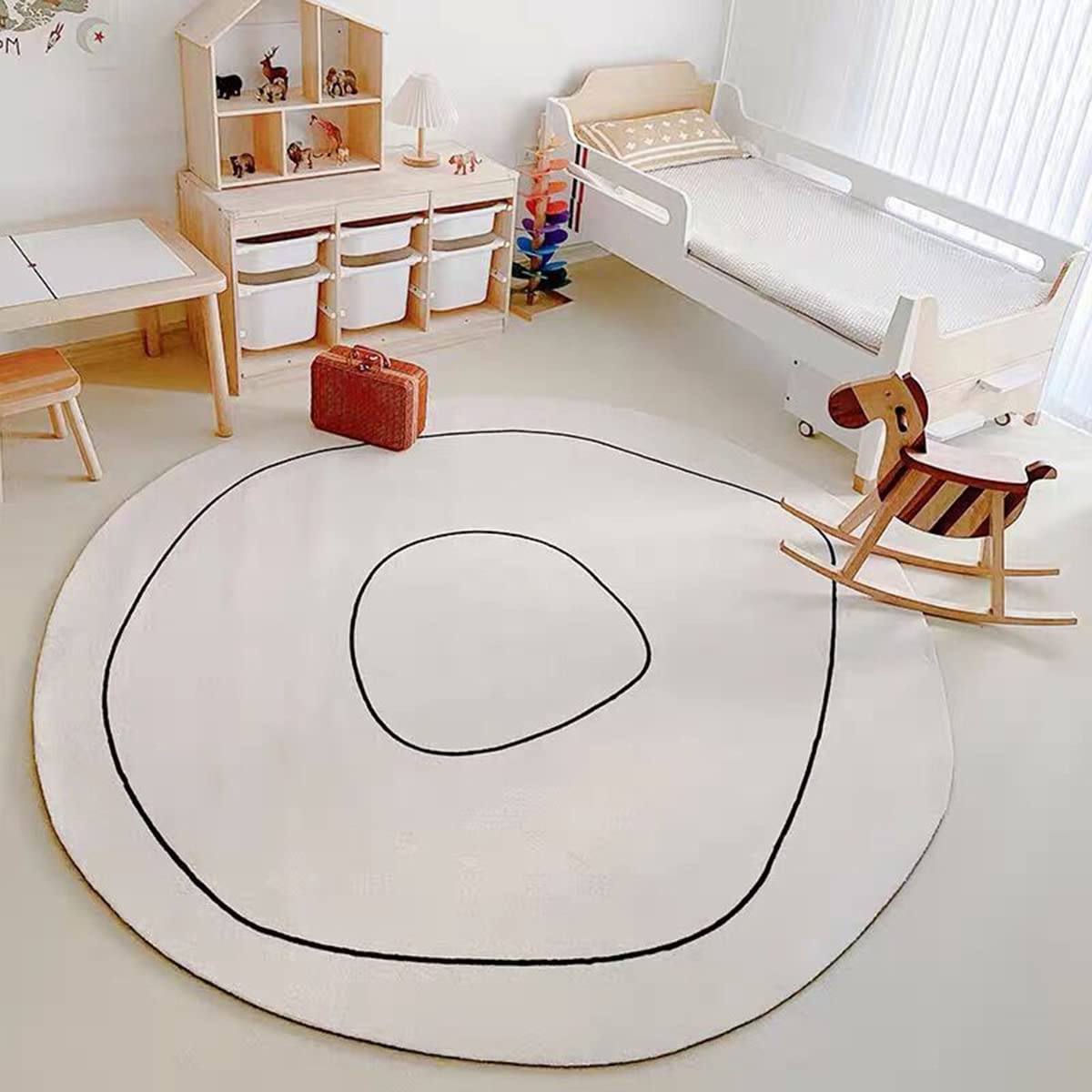 Soft Wool Modern Abstract Area Rugs for Living Room