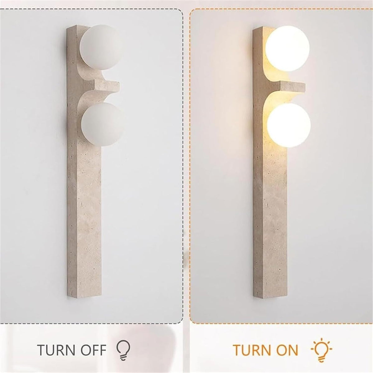 Nordic Industrial Style Yellow Travertine Wall Lamp