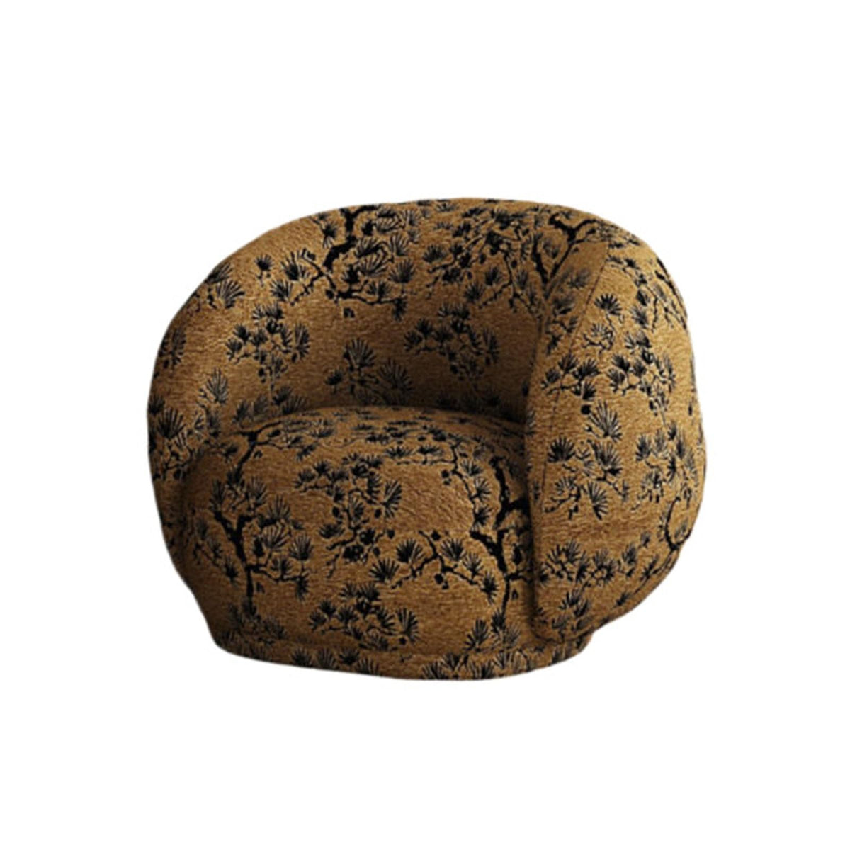 Mid-Century Modern Lounge Chair and Table Set, Tufted Fabric Sofa with Marble Tabletop for Hotel Lobby, Cafe, Reception(M)