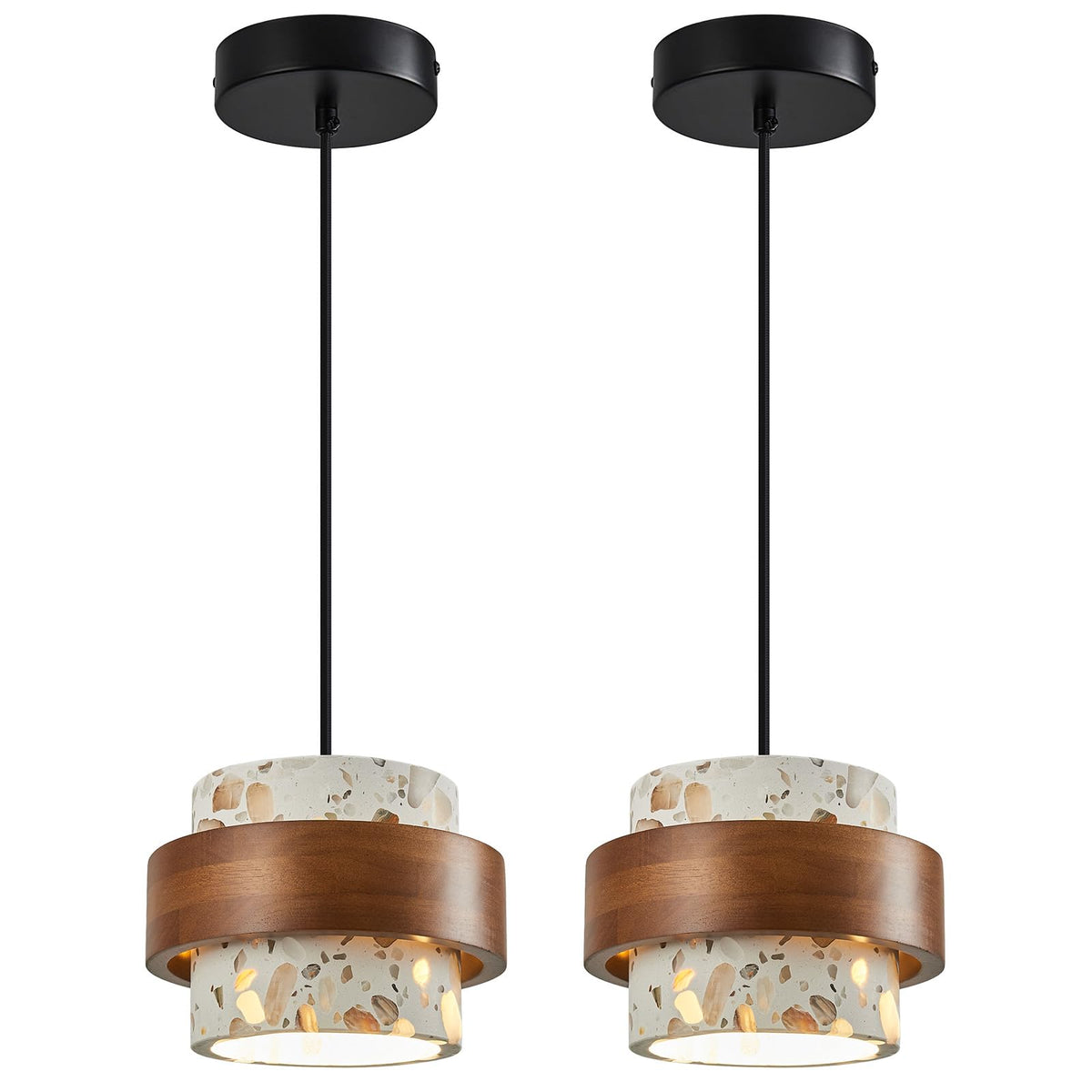 Cement & Wood Pendant Light