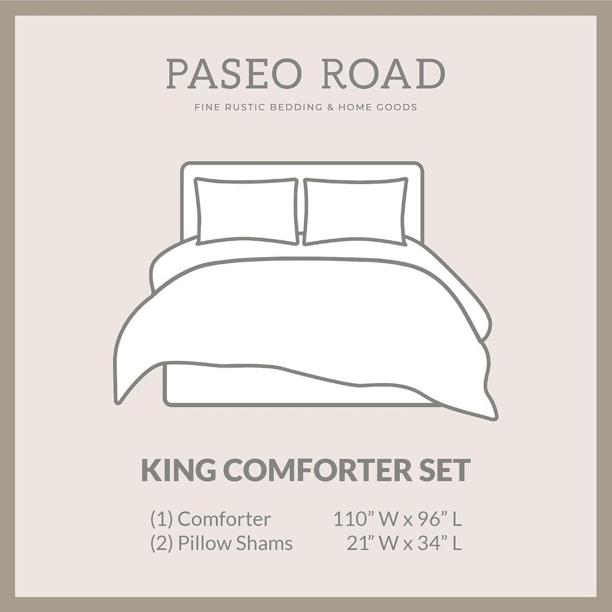 Paseo Road Chalet Aztec 3 Piece King Cream Brown Chenille Comforter Set