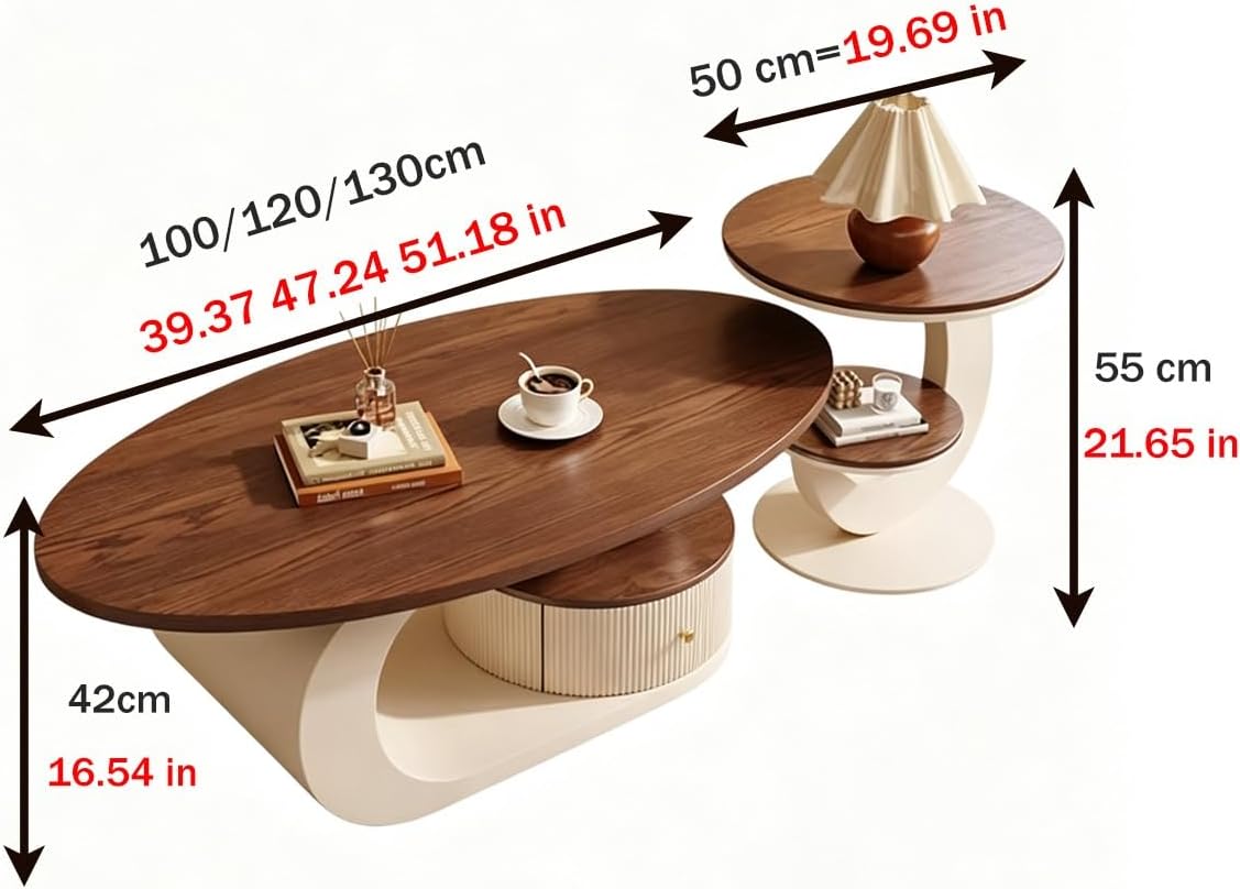 Luxury Curved Walnut Coffee Table