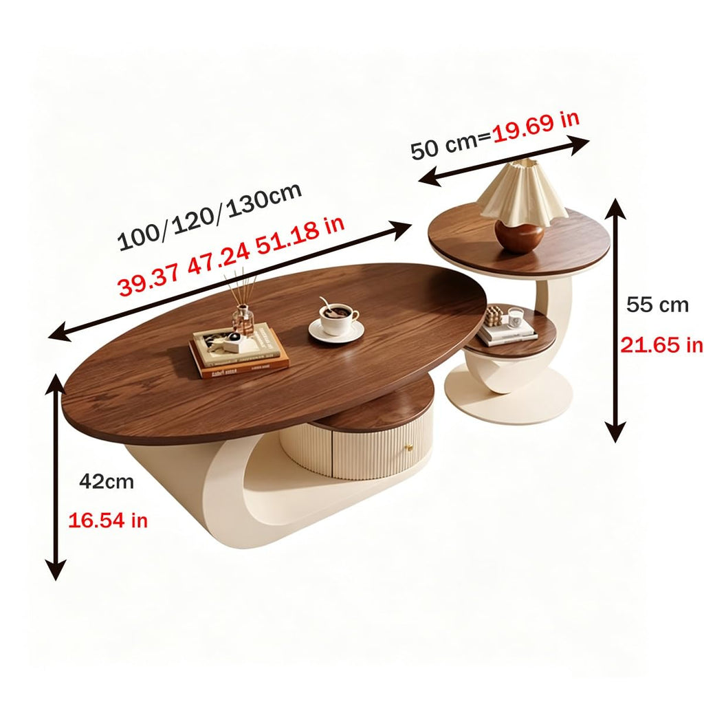 Luxury Curved Walnut Coffee Table