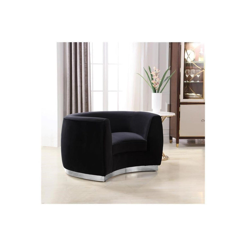 Maykoosh Velvet Accent Chair - Modern Living Room Upholstered Seating with Steel