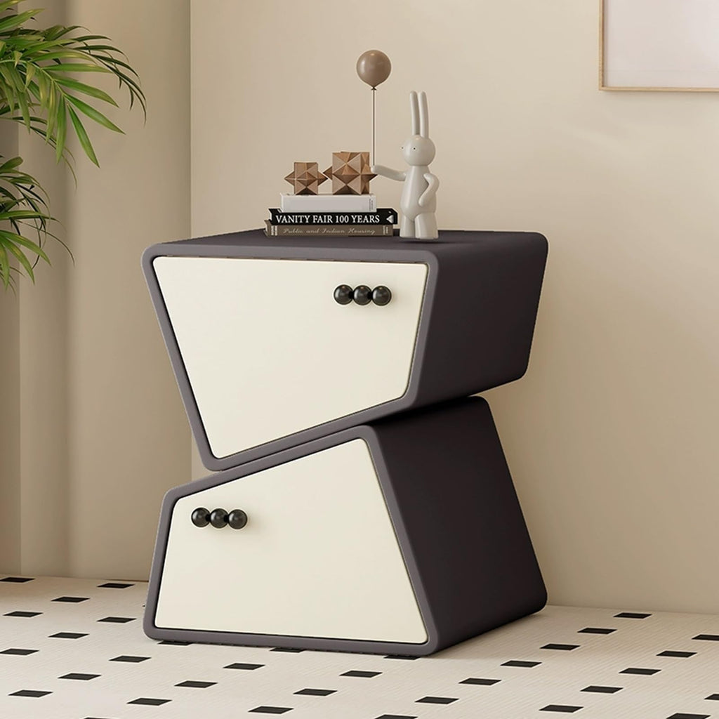 Wood Nightstand Creative Bedside Table 2 Drawer Night Stand Storage Cabinet with Drawers Side Table for Home Creative idea(Green,40cm)