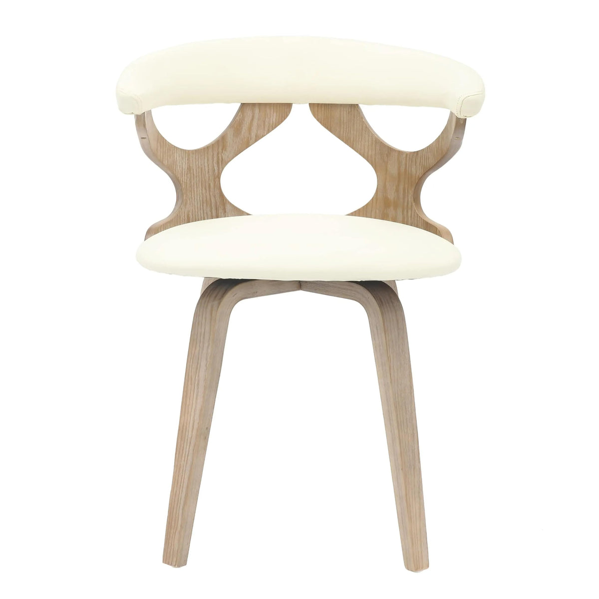 LeisureMod Klyne Leather Dining Chair with Poplar Wood Frame – Mid-Century Wooden
