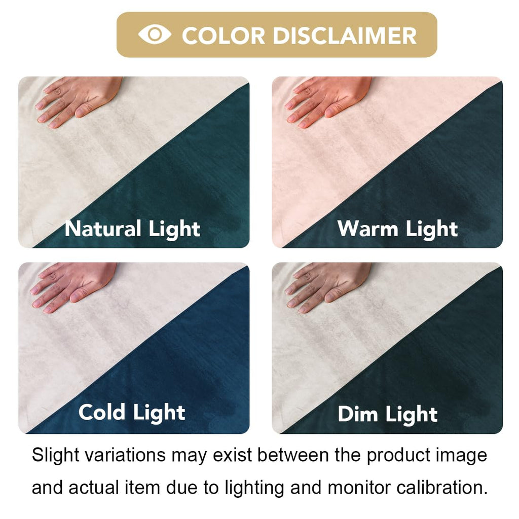 Velvet Color-Block Curtain Set