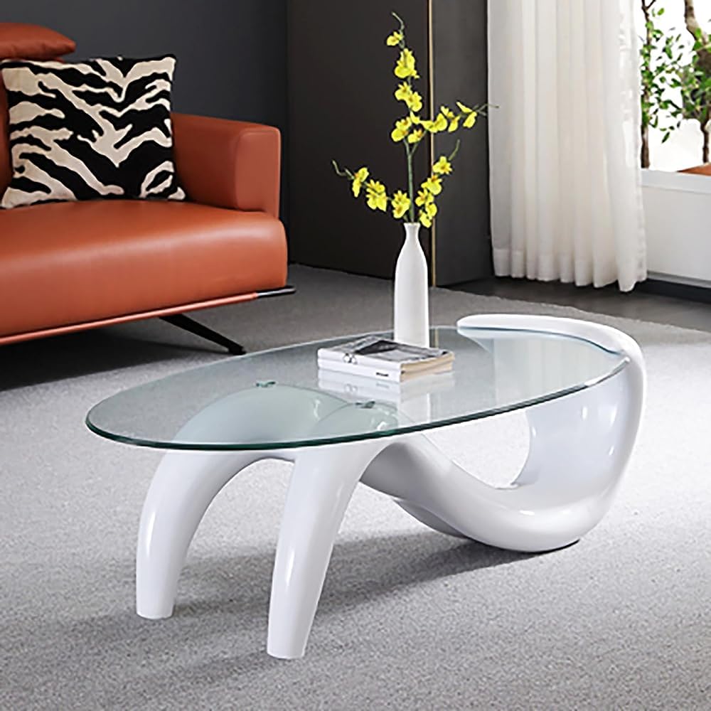 Oval Glass Coffee Table