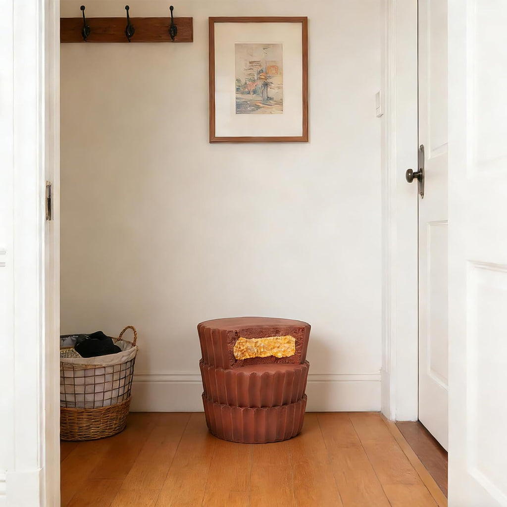 Whimsical Cookie-Shaped Resin Accent Stool