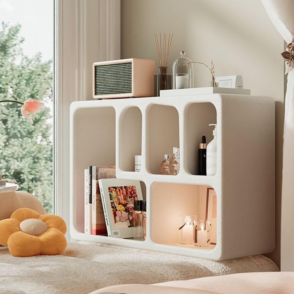 5-Cube Wood Storage Organizer, Geometric, Versatile Arched Wall Shelf and Home Storage Solution, Floating Shelf for Books, Cups, Cosmetics and Decorative Items