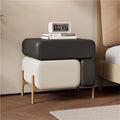 Light Luxury Nightstand, 3 Drawer Night Stand, Multi-Functional Bedside Table, Side Table, End Table for Bedroom, Living Room(Black,17.7in)