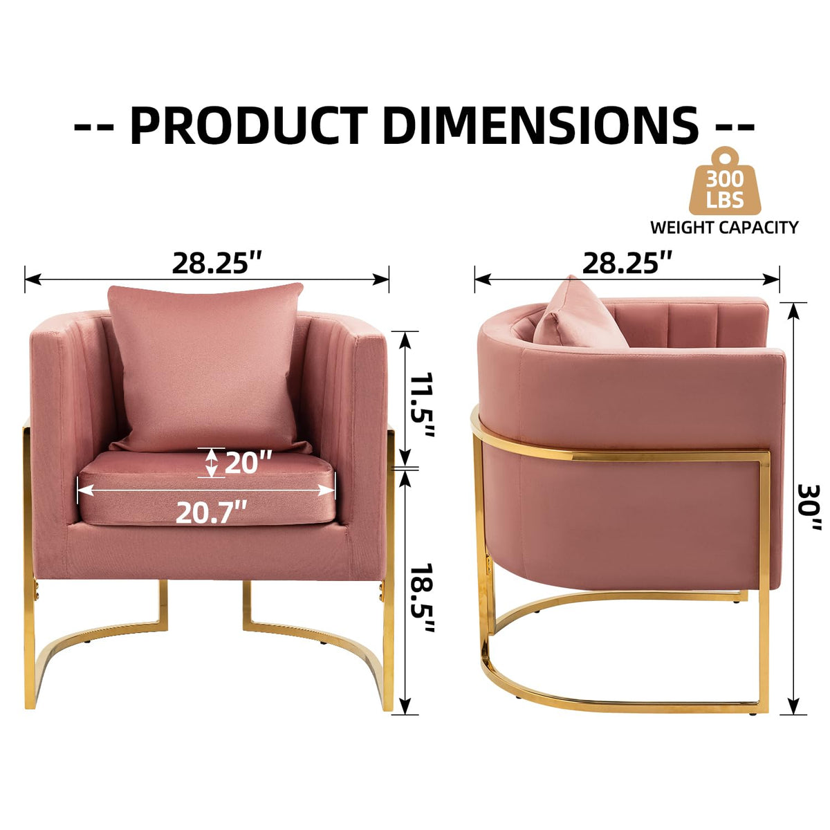 Velvet Barrel Accent Chair with Pillow