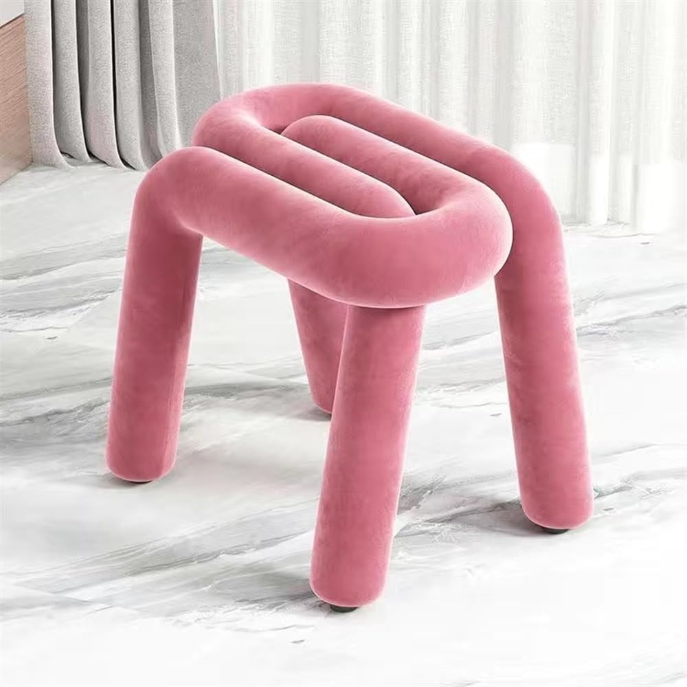 Creative Pin-Shaped Stool, Cornerless Makeup Stool(Pink)