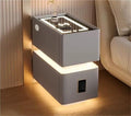 LED Smart Nightstand with 2 Drawers, Side Table, Modern Floating Nightstand for Bedroom and Living Room, Gray, 11.8"x15.7"x18.9"
