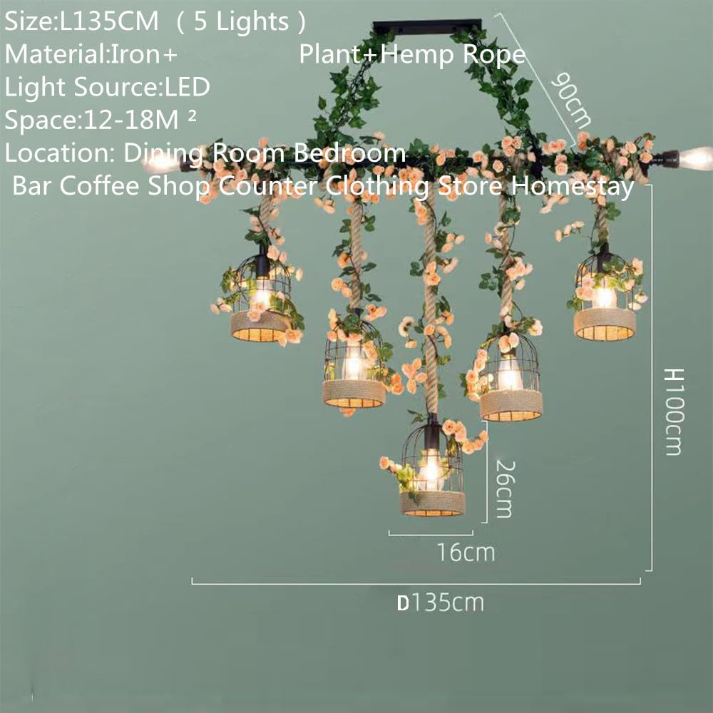 American Pastoral Restaurant Pendant Light LED Retro Creativity Hemp Rope Music