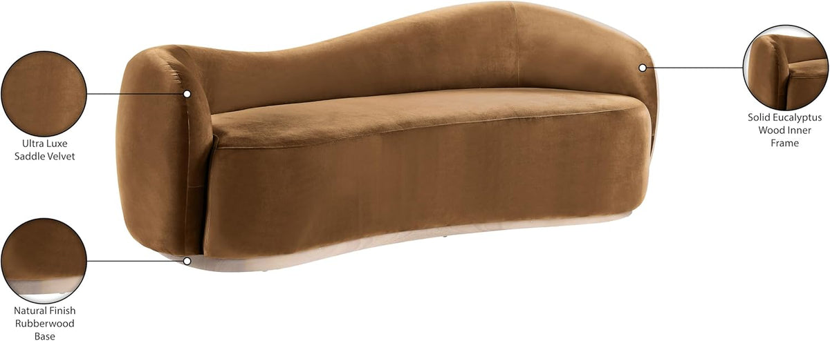 Meridian Gustavo Art Deco Velvet Loveseat