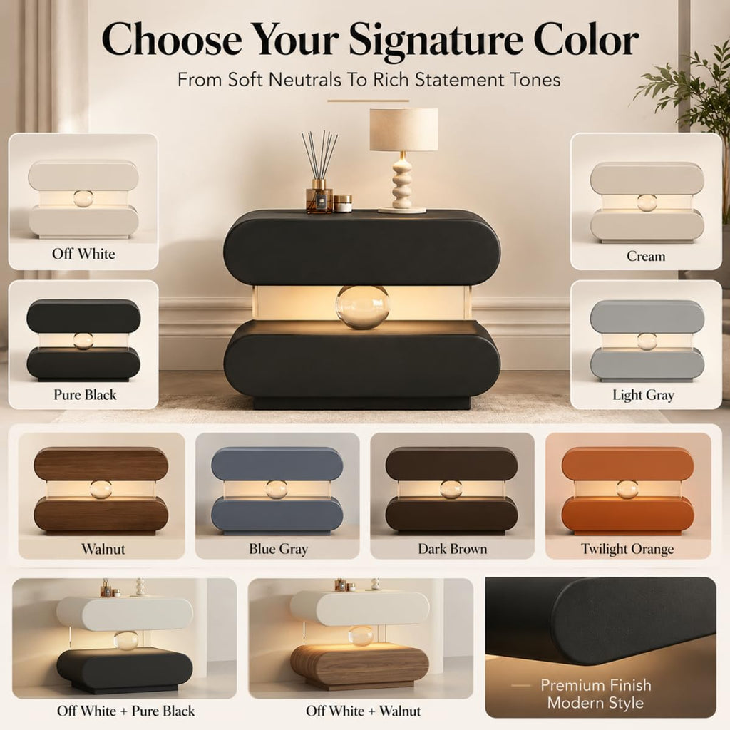 Floating Crystal End Table Auto Sensor Light