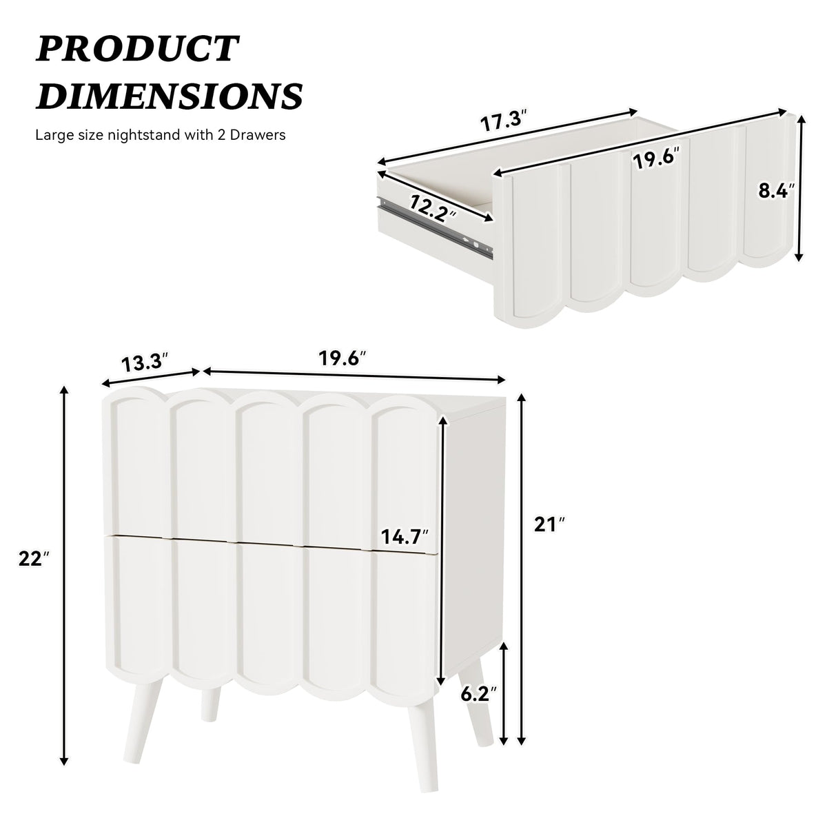Fluted Nightstand