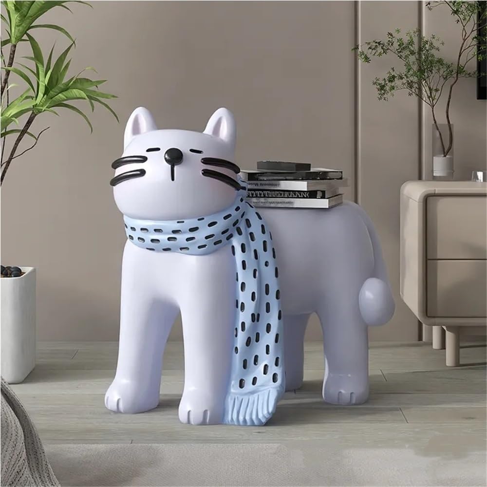 Cat Shape Side Tables, Creative Small End Table with Modern Design(Pink)