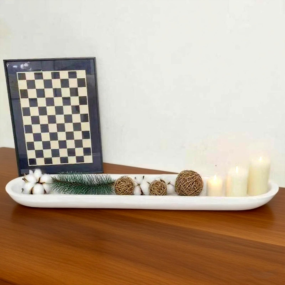 Hand-Carved Wooden Dough Bowl Centerpiece