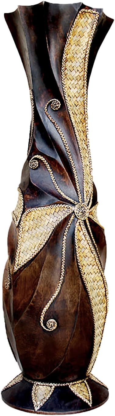 Woven Bamboo-Strip Wood Floor Vase