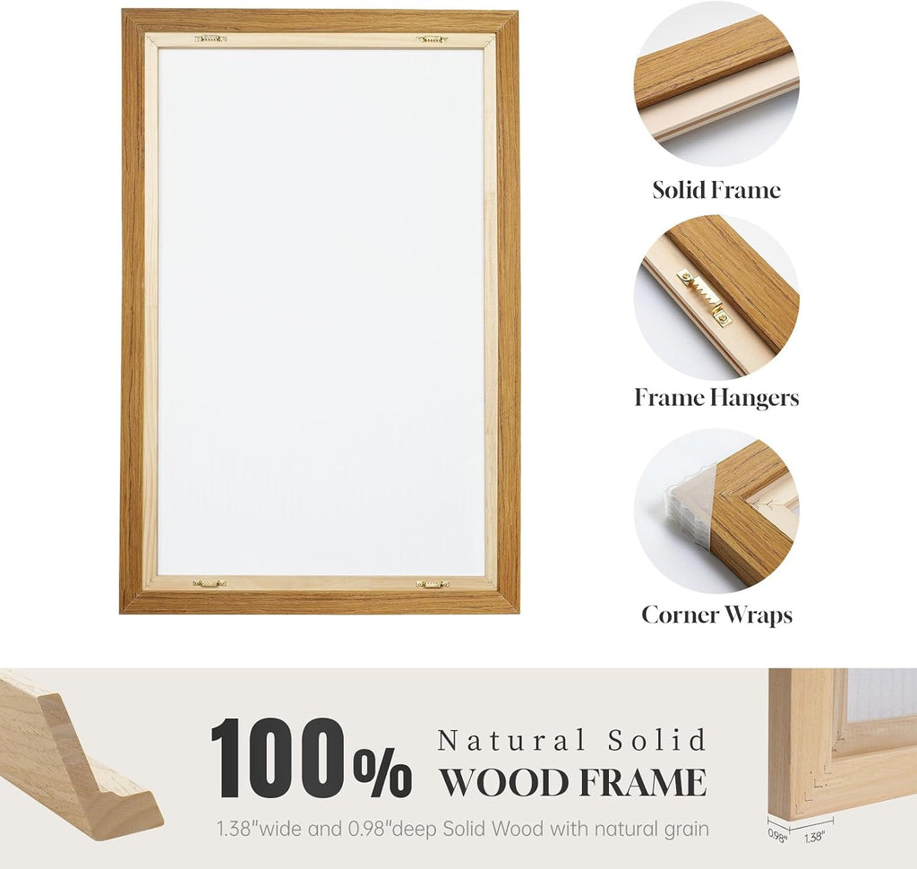 Framed Neutral Tree Ring Wall Art