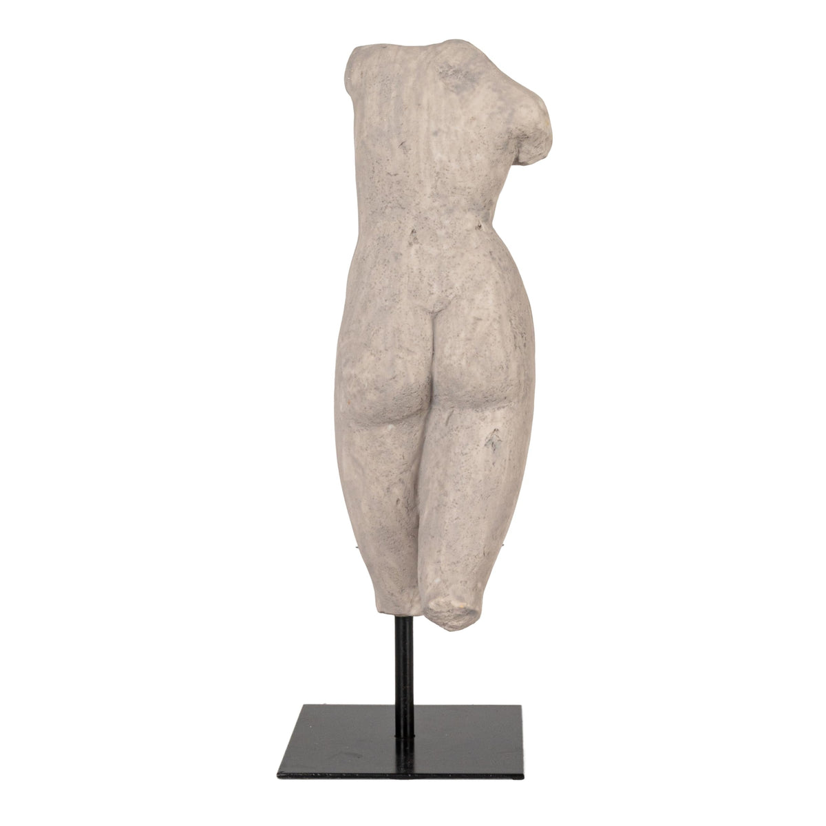 Creative Co-Op Resin Female Body Figure on Metal Stand, Plaster Finish