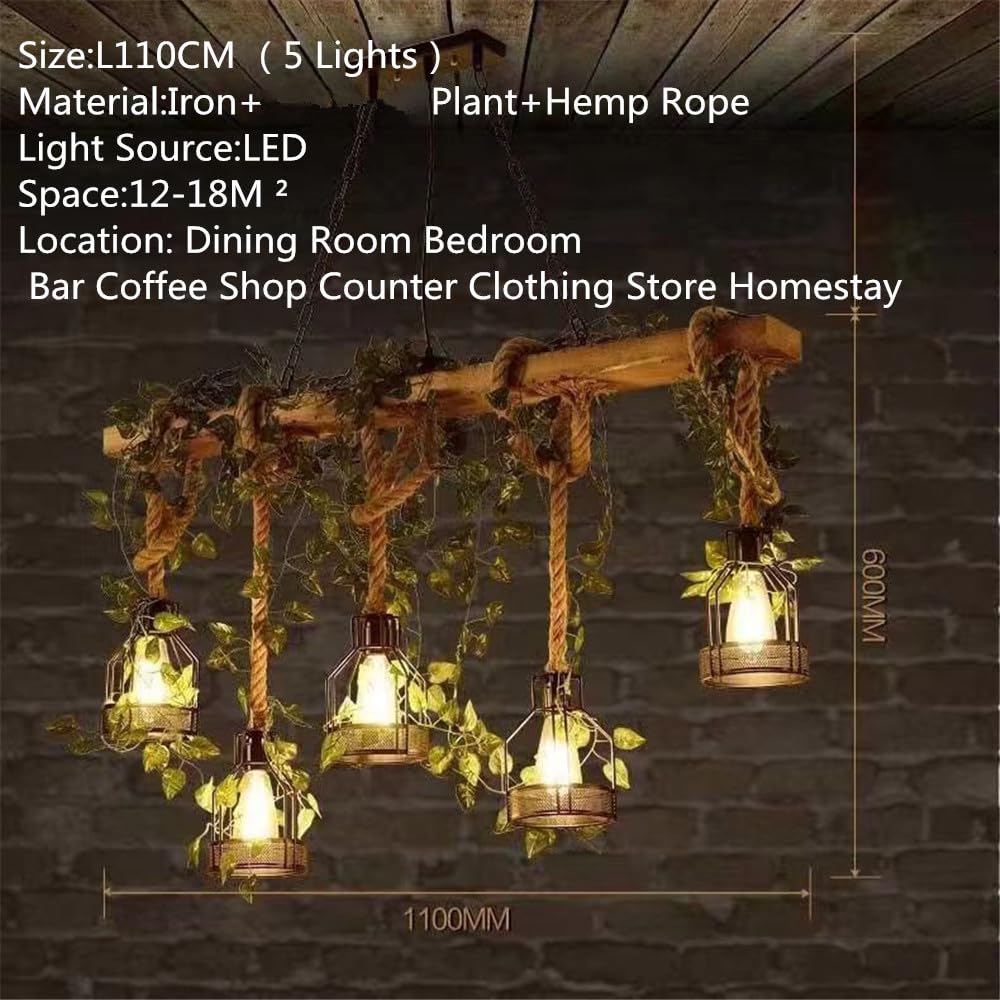 American Pastoral Restaurant Pendant Light LED Retro Creativity Hemp Rope Music
