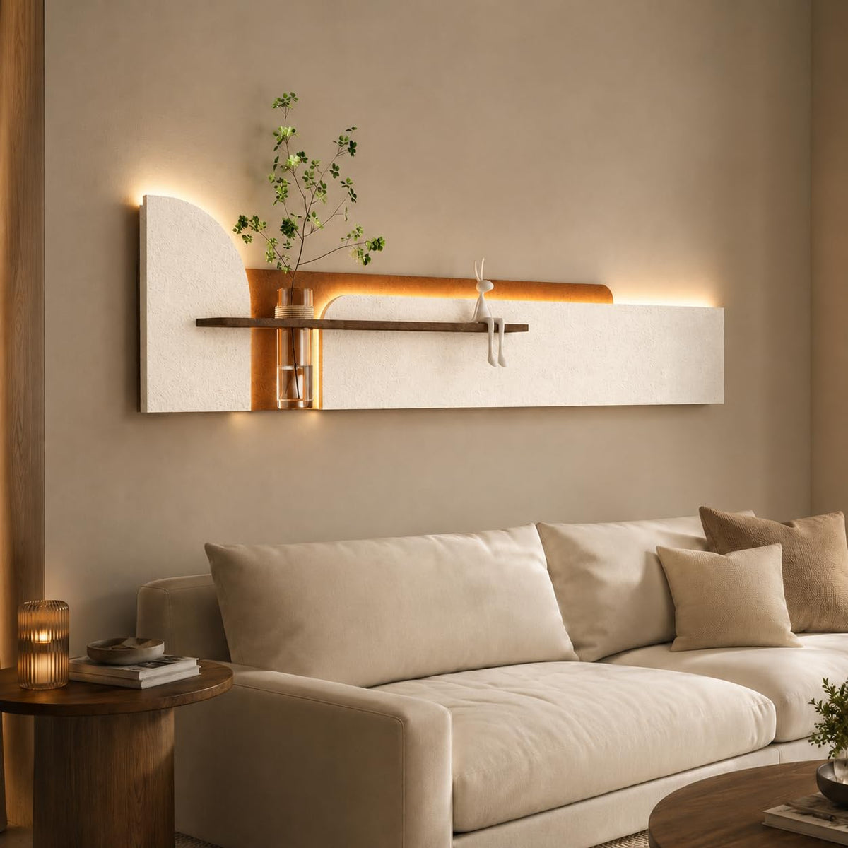 Horizontal 3D Textured LED Wall Art