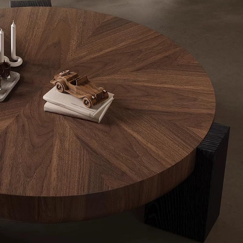 Modern Round Nesting Wood Coffee Tables