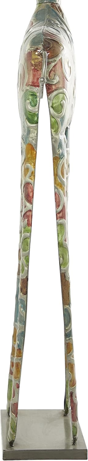 Deco 79 Metal Giraffe Decor Tall 17" x 7" x 73", Matte Multi Colored