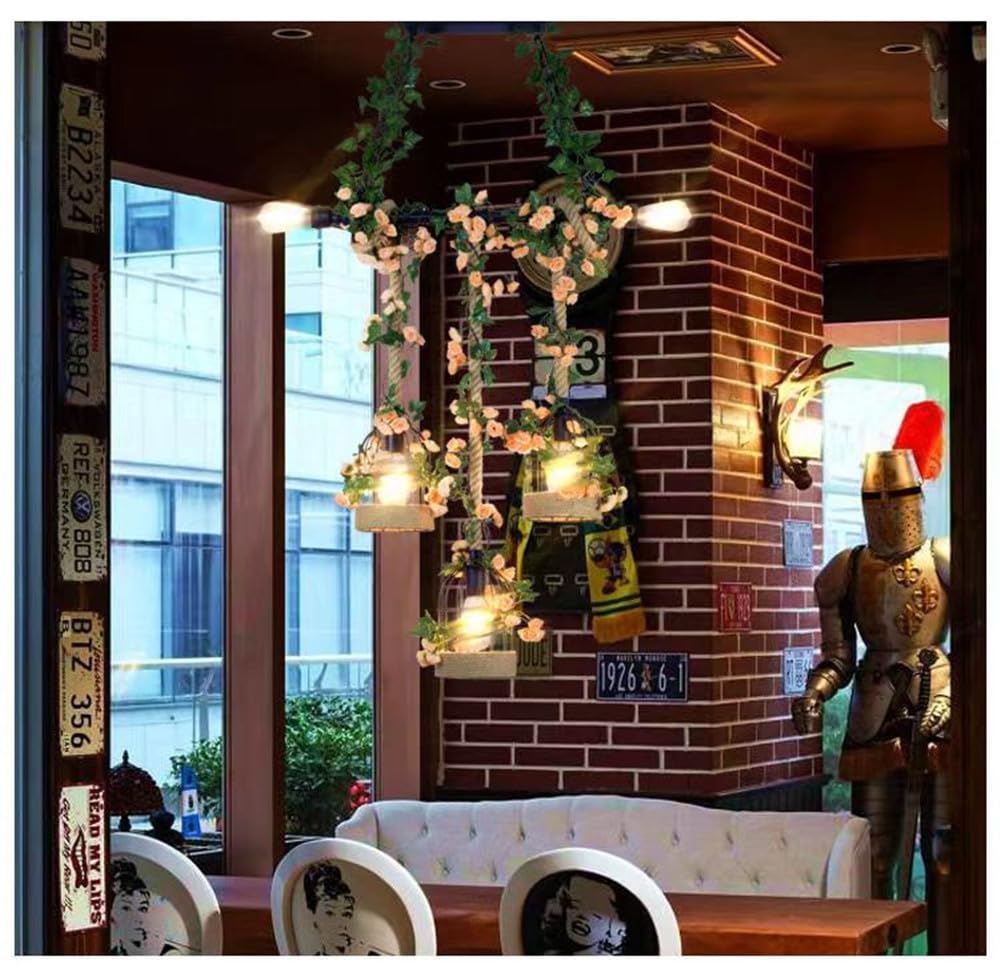 American Pastoral Restaurant Pendant Light LED Retro Creativity Hemp Rope Music