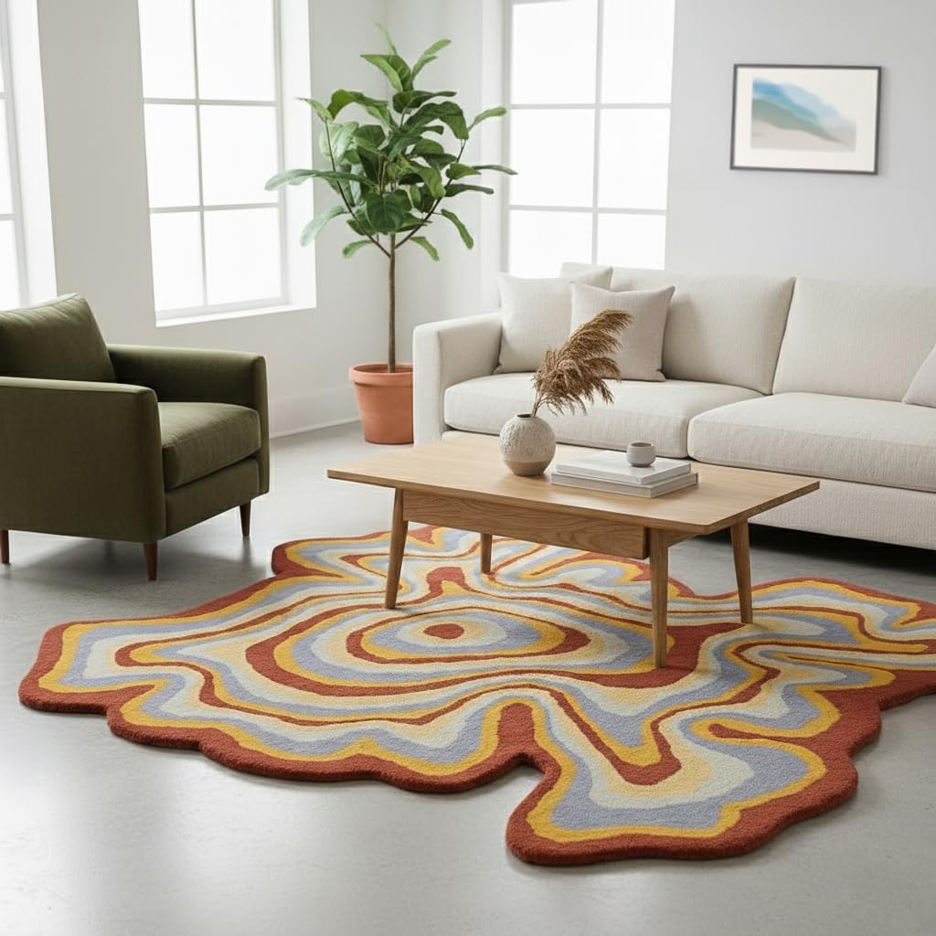 Restoration and Renovation Irregular Shaped Handmade Wool Rug