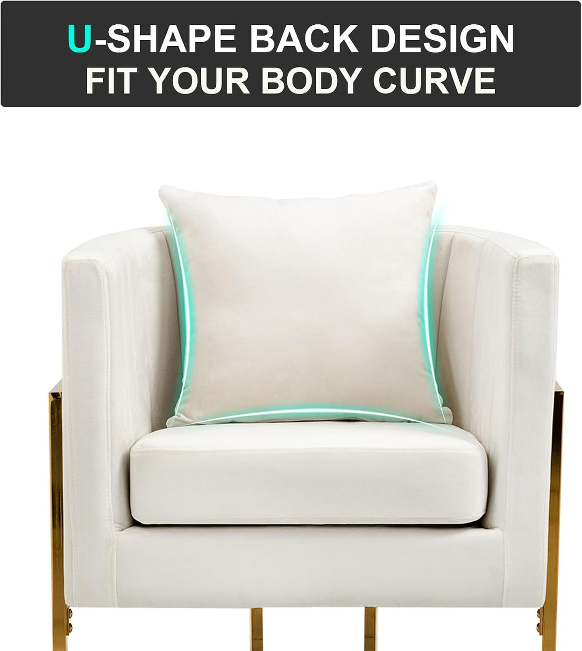 Velvet Barrel Accent Chair with Pillow