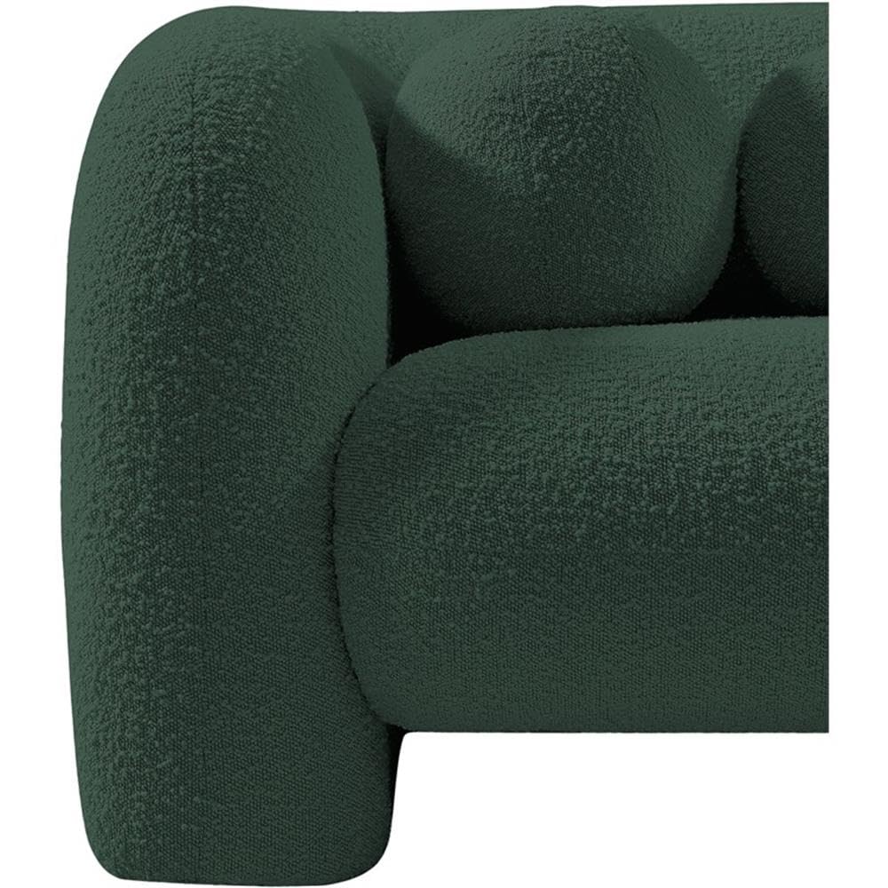 Art Deco Bouclé Accent Chair with Ball Pillow