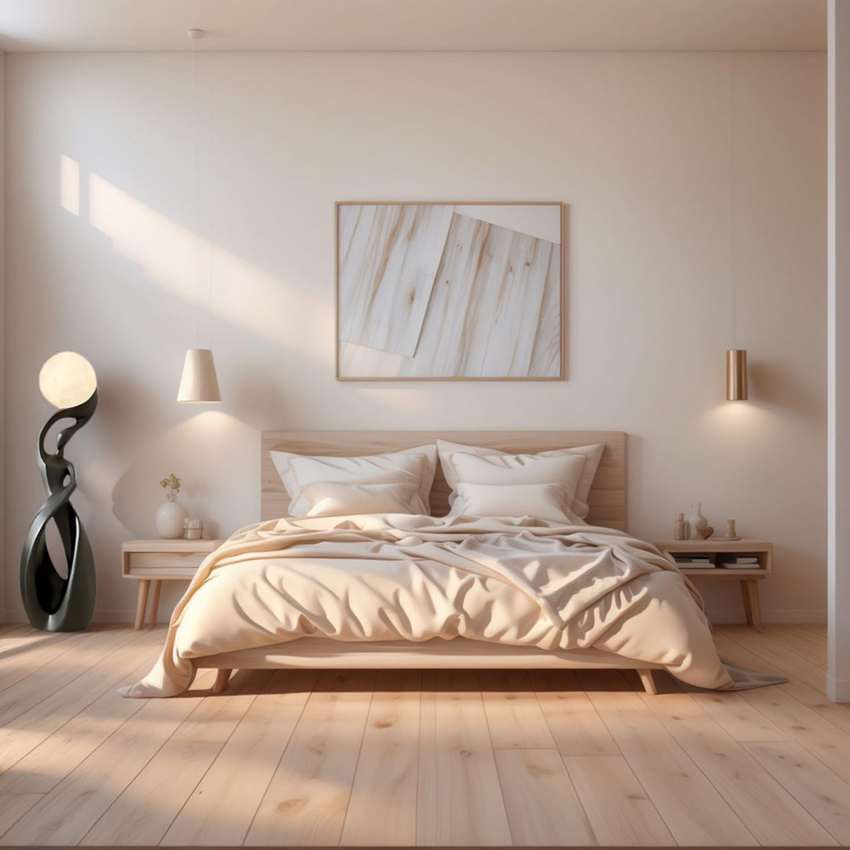 Modern Floor Lamp, Black Floor Lamps, Bedside Lamp with 3D Moon Lights