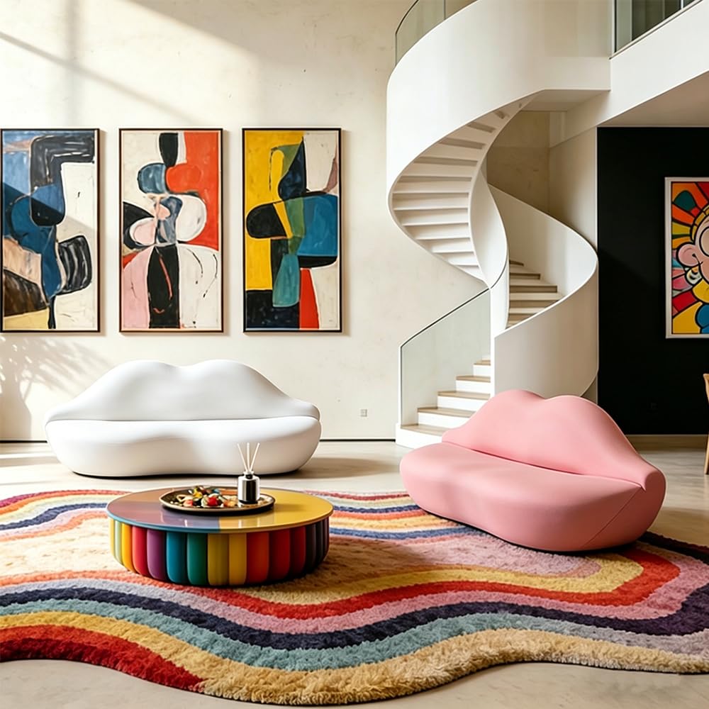 Lip-Shaped Sculptural Lounge Sofa