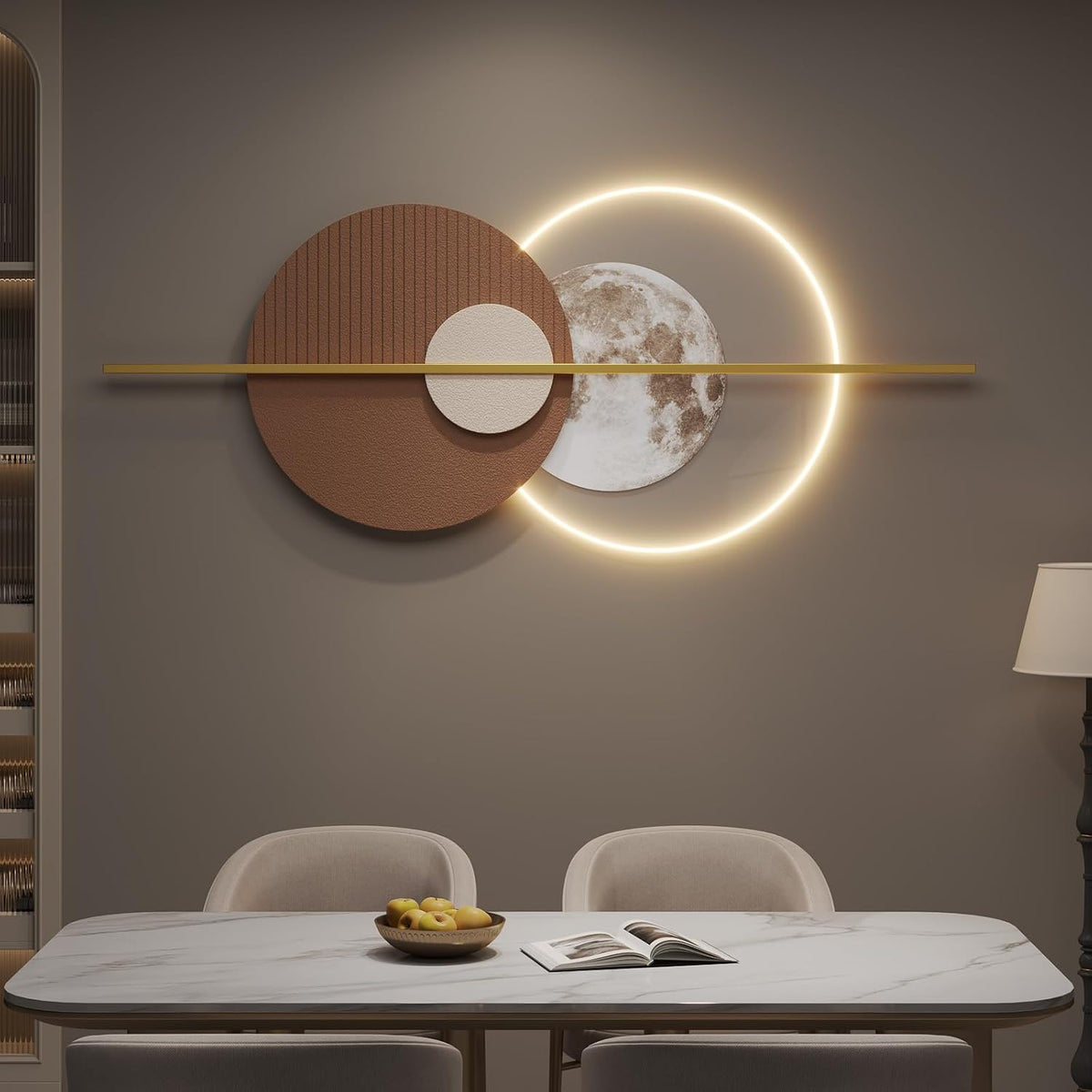 Large 3D Geometric LED Wall Art