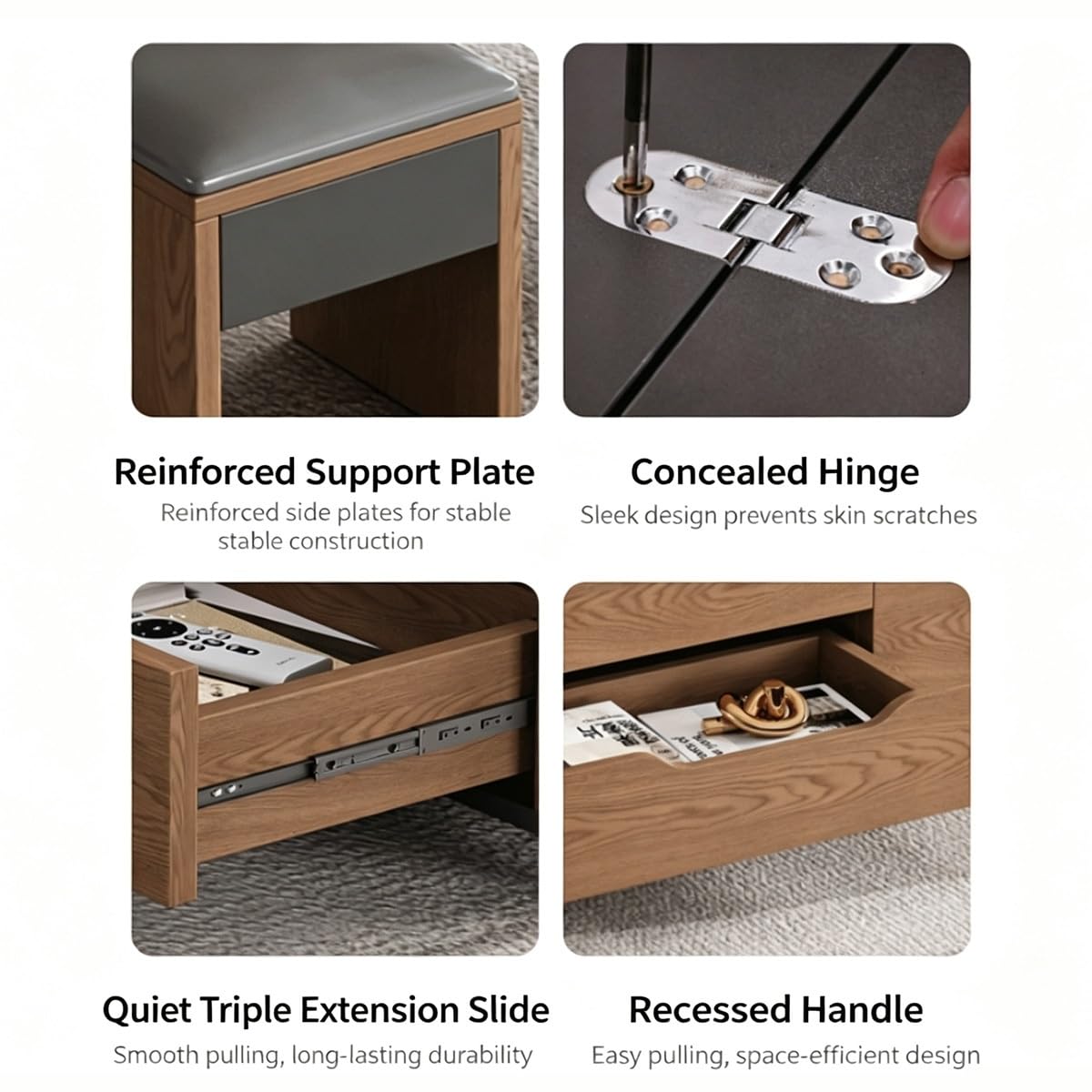 3‑in‑1 Lift‑Top Coffee‑Table with Storage Drawers & Rolling Casters