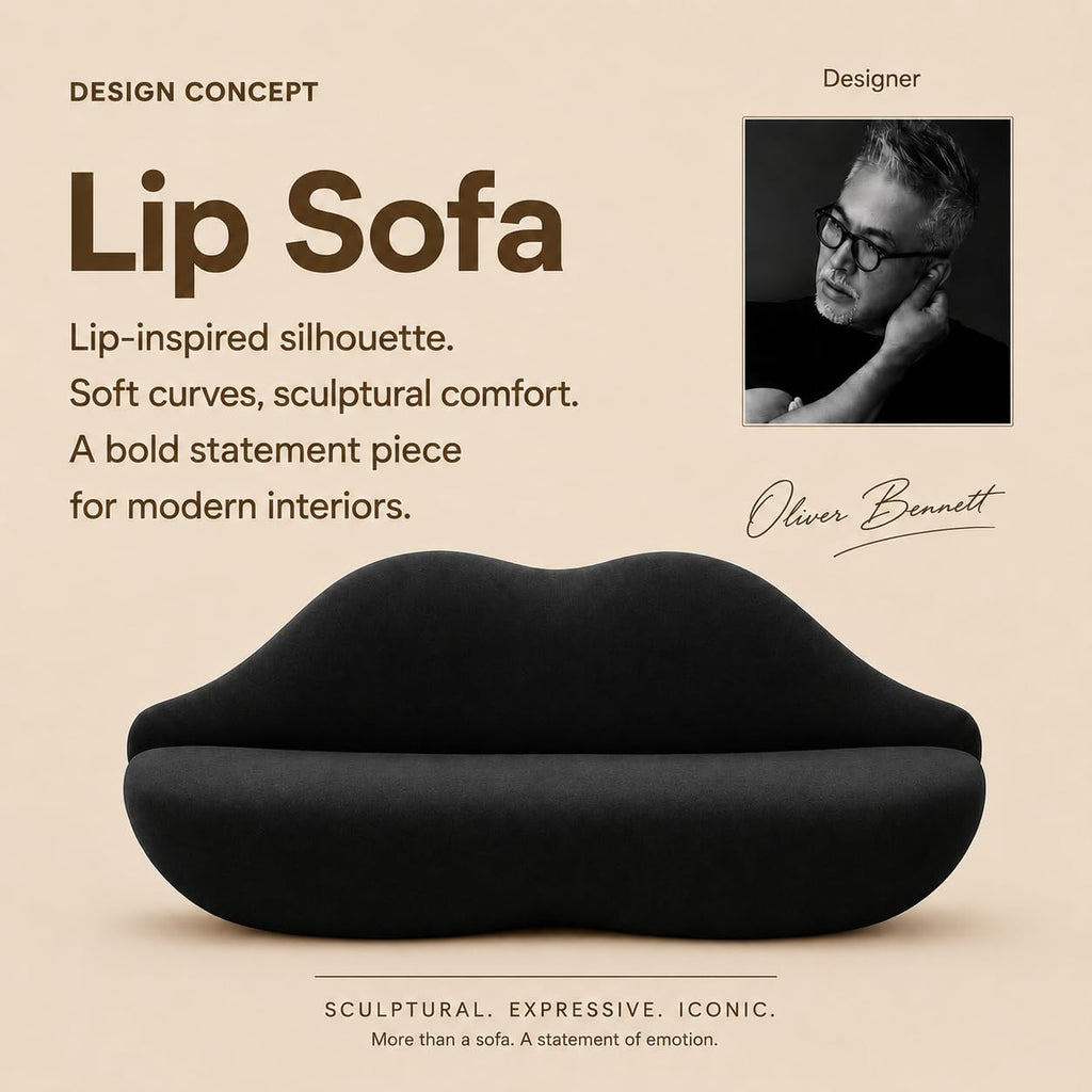 Lip-Shaped Sculptural Sofa, Modern Artistic Statement Couch, Unique Curved Accent Seating for Home and Commercial Spaces.(White，78.74inches)