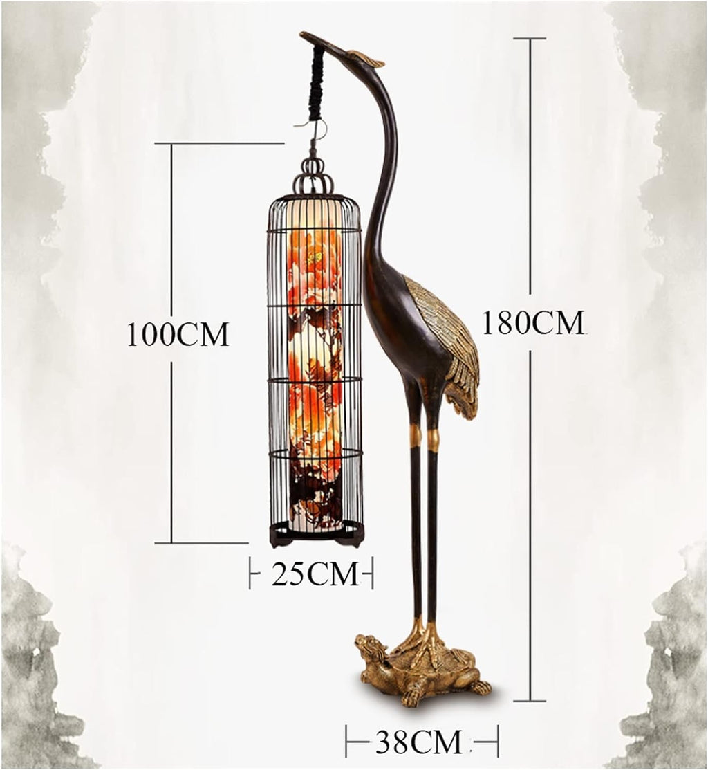 Floor Lamps Compatible with Bedroom Chinese Floor Lamp Crane Lantern Tea Room