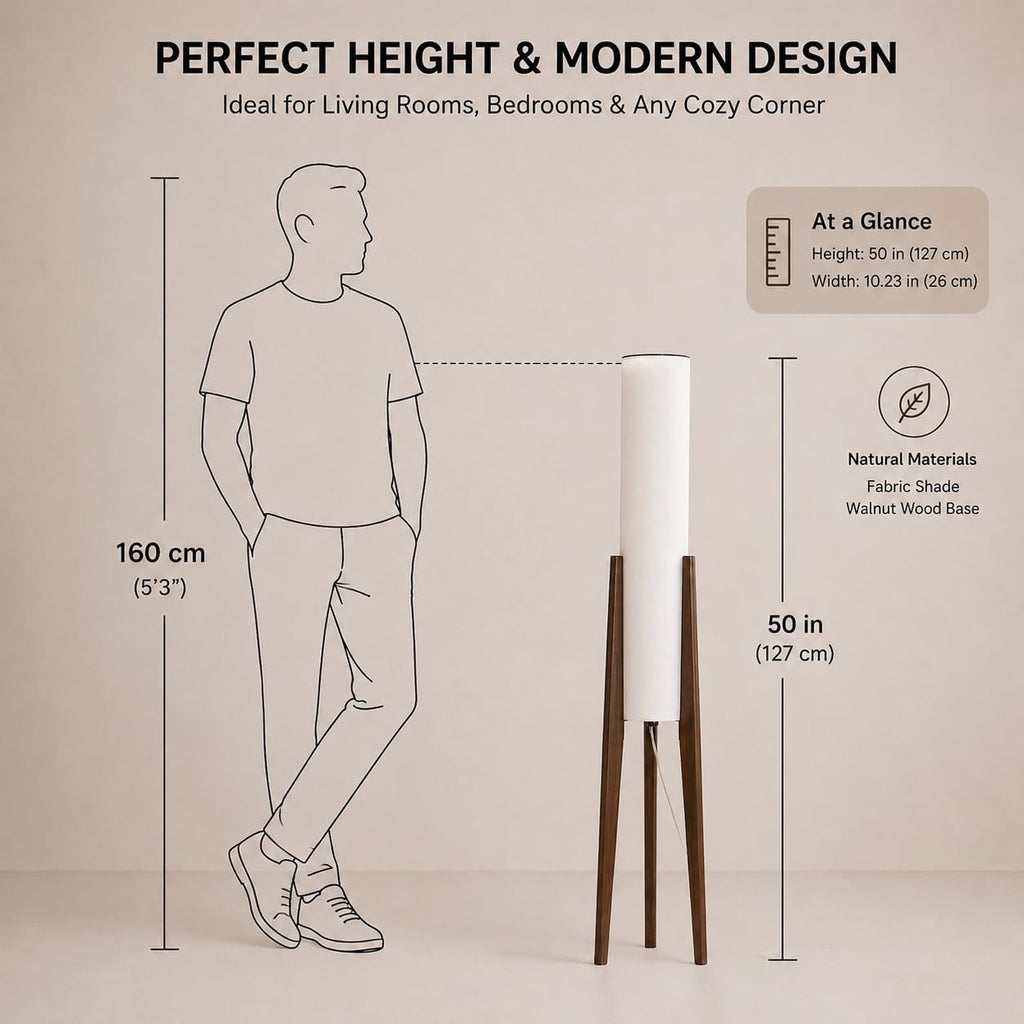 Boho Style Bamboo Woven Floor Lamp for Living Room, 36 in, Cozy Decor