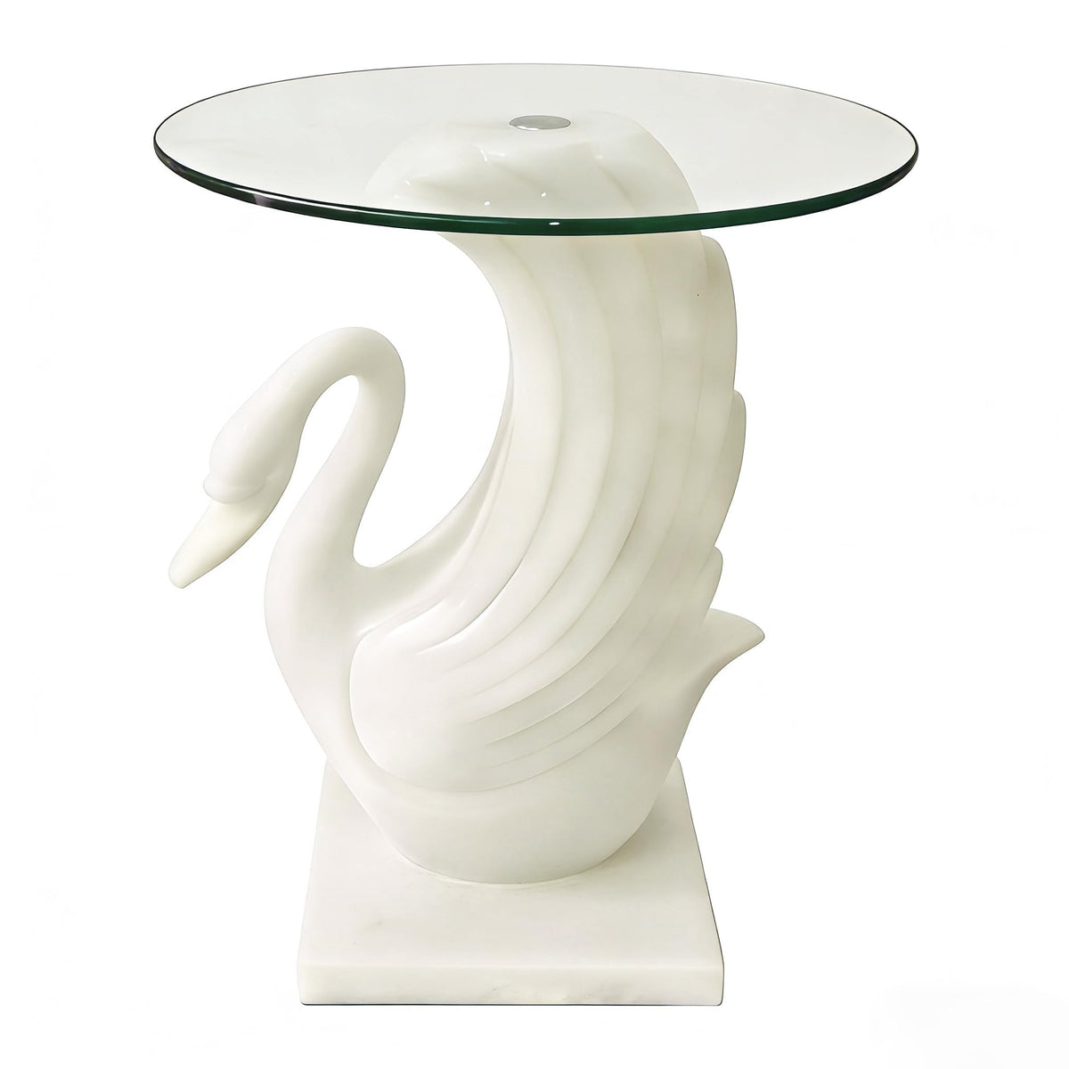Animal Resin Side Table with Tempered Glass Top